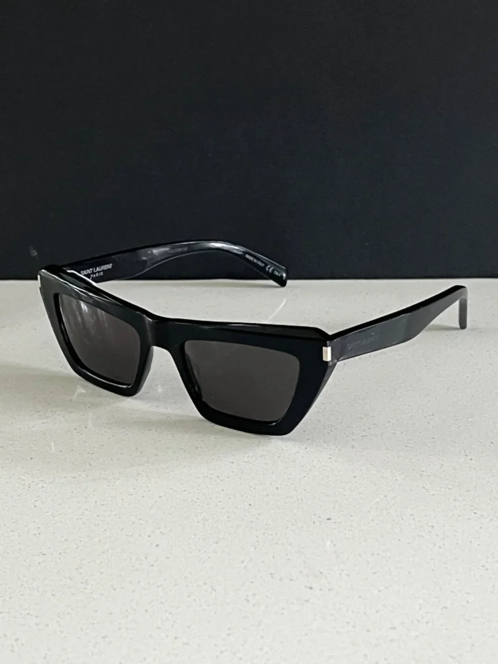 Saint Laurent SL 467 001 Black Dark Grey Lens Cat Eye Women Sunglasses